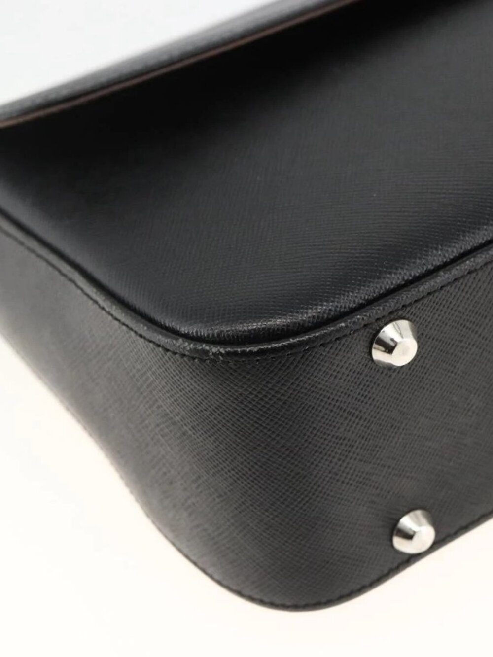 BURBERRY Shoulder Bag Leather Black Silver Auth ep13804 - Picture 12 of 16